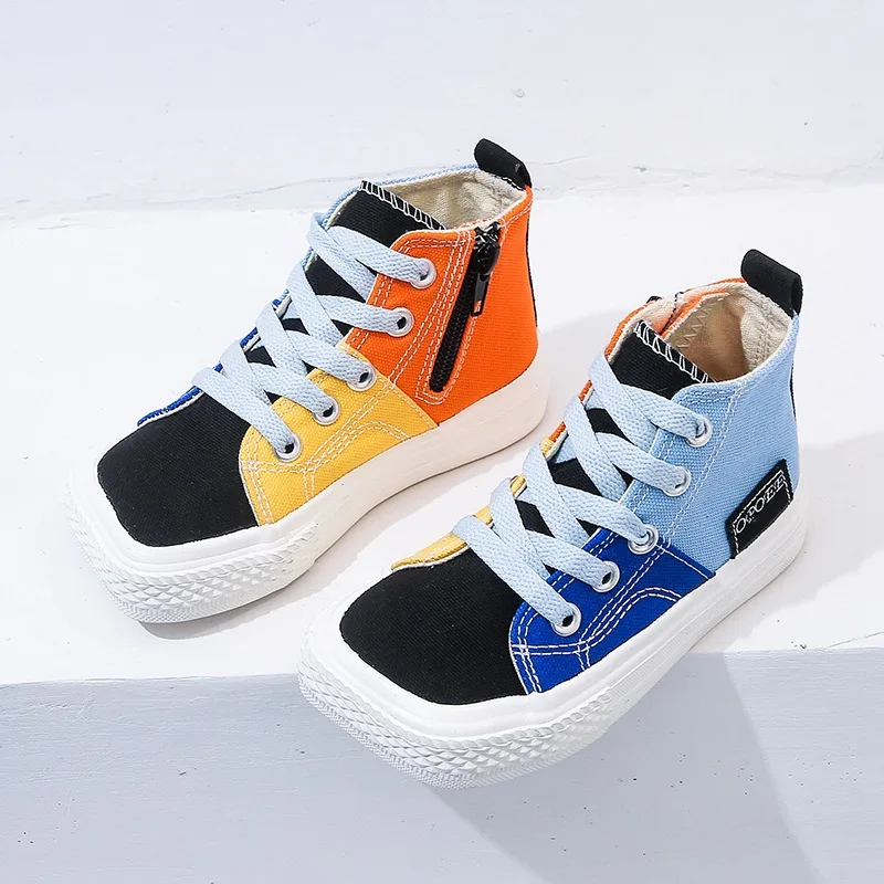 

Runway Design Square Toe Children Canvas Shoes Casual Student Street Colorway Platform Boots Boys Fashion Girls Sneaker 2022
