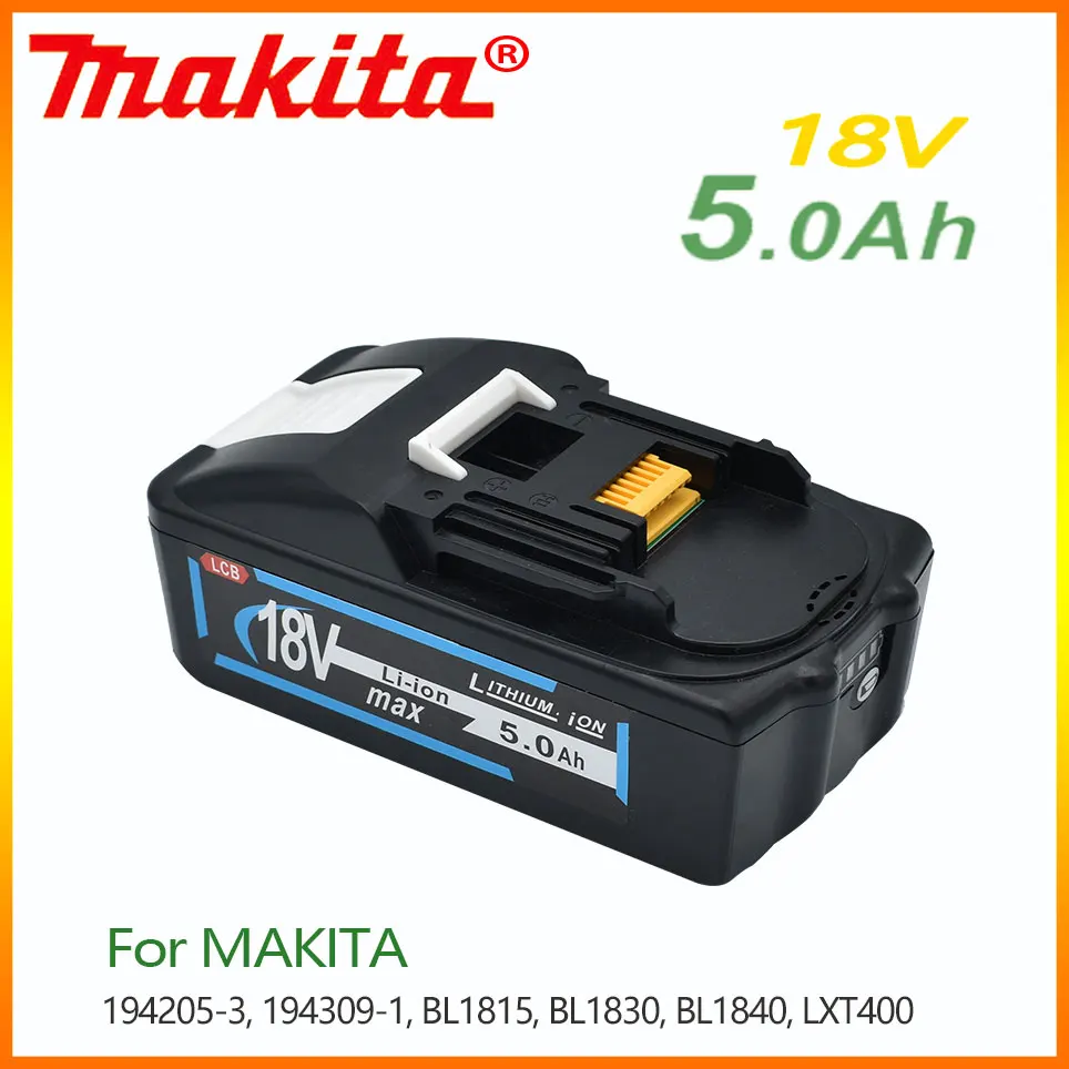 

18V 5.0Ah Replacement li-ion battery 5000mAh for MAKITA Bl1890 Bl1860 Bl1840 BL1830 with LED really capacity input 21700 cell