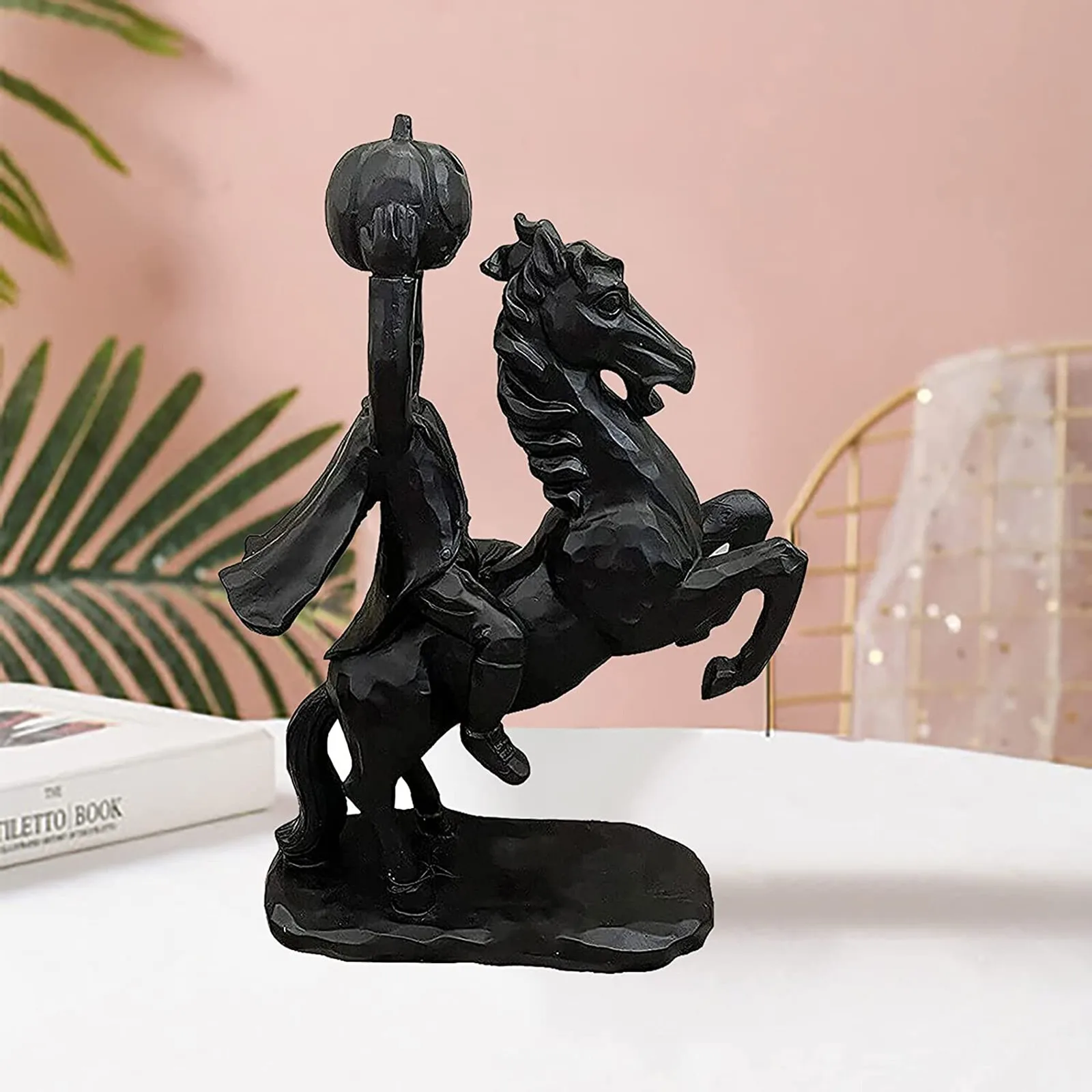 

Headless Horseman Statue Resin Ornaments Horror Sculptures Halloween Decor Statue Resin Gifts Home Desktop Decoration