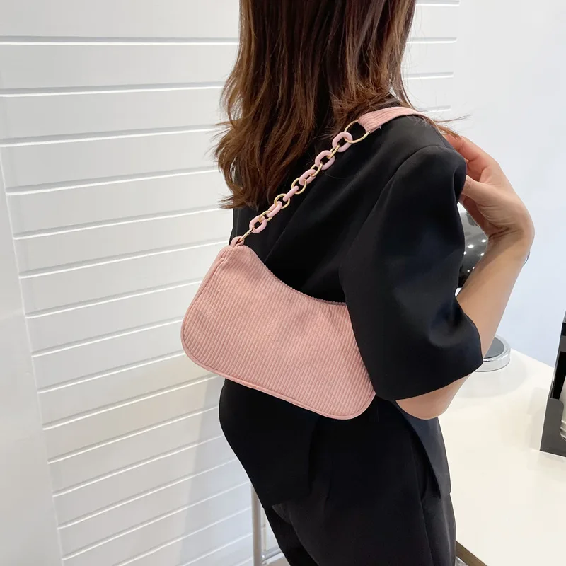 

Corduroy Shoulder Bags For Womens Casual Small Square Bags Larege Capacity Summer Crossbody Bags Solid Color Tide Purse Handbags