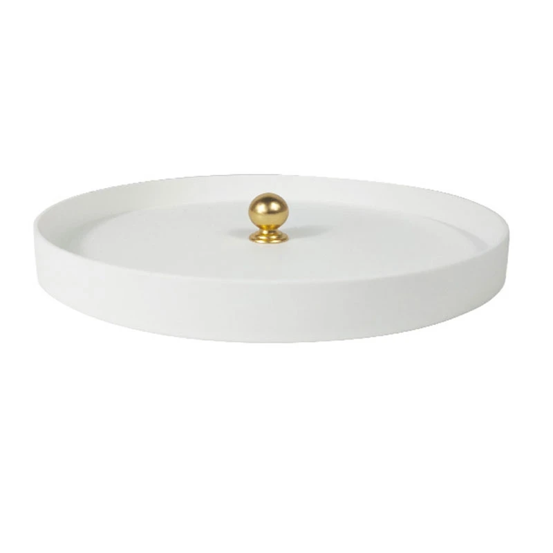

Jewelry Tray Round Metal Tray for Sundries and Small Objects Desktop Home Decor Storage Tray for Necklace