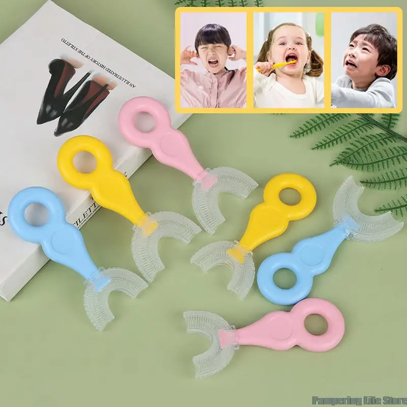 

1 шт., детская Силиконовая зубная щётка, 360 градусов