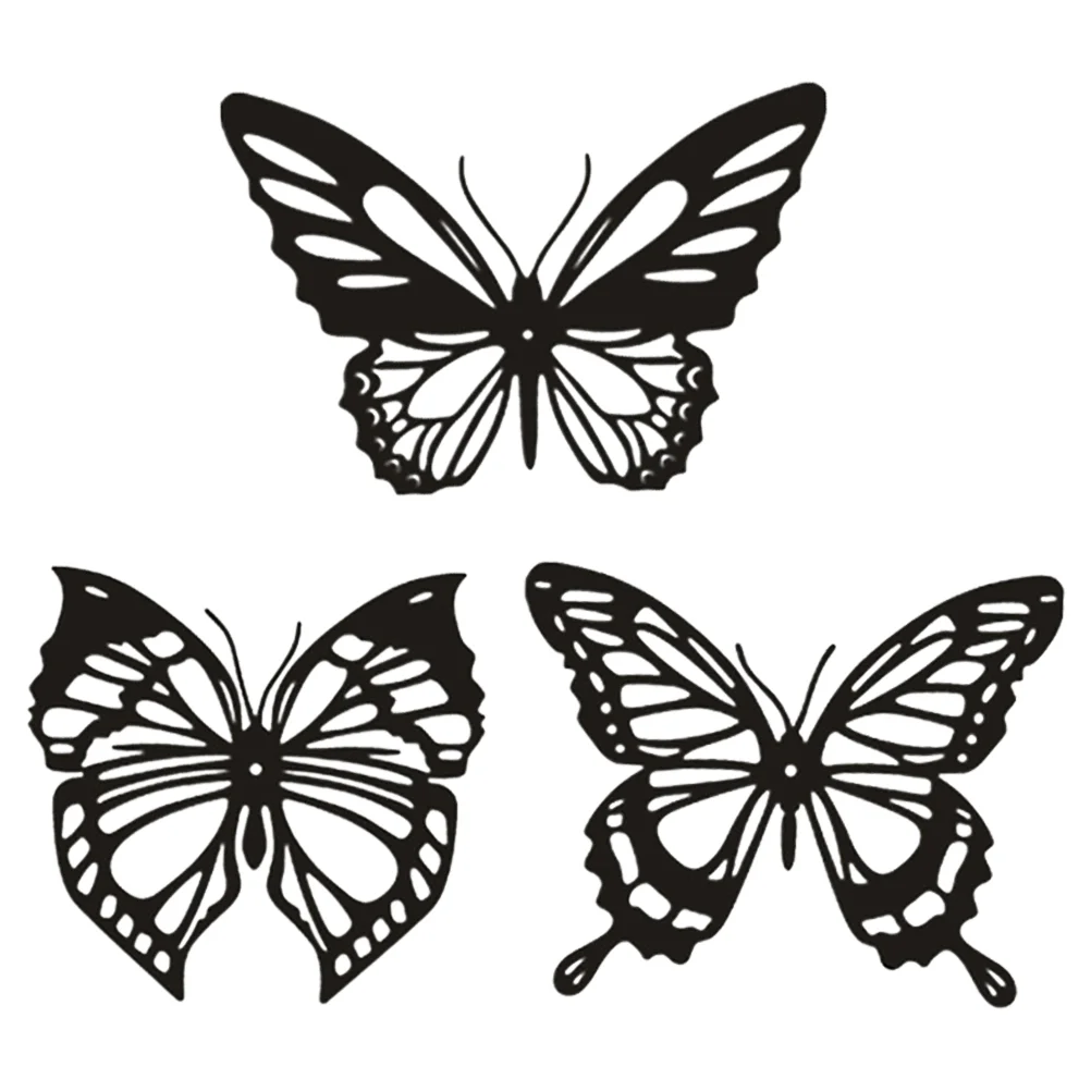 

3 Pcs Hollow Iron Butterfly Vintage Signs Wall Decal Decals Butterflies Decor Decorative Sticker