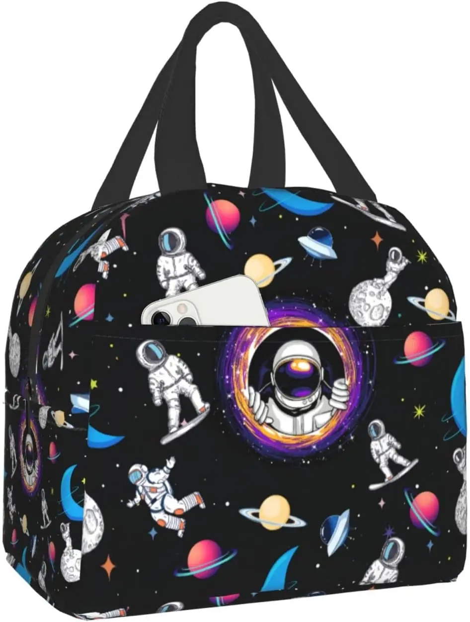 

Сумка для ланча с астронавтом для женщин и мужчин, изолированный моющийся охлаждающий тоут, многоразовые сумки для офиса, работы, пикника, пляжа