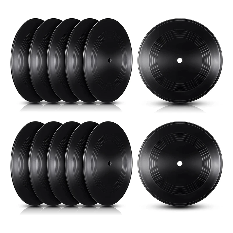 

AT69 -Blank Vinyl Records 7 Inch CD For Room Decor CD Wall Decor Vinyl Records Decor Black Fake Records Decor (12 Pieces)