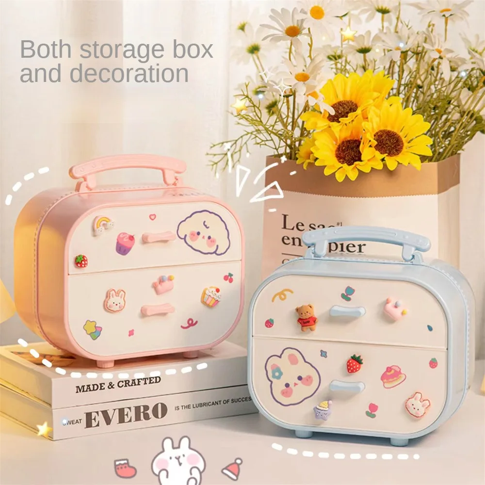 

Dormitory Storage Containeradorable Storage Box Girl Storage Box Headwear Girl Heart Cosmetics Box Household Tools Jewelry
