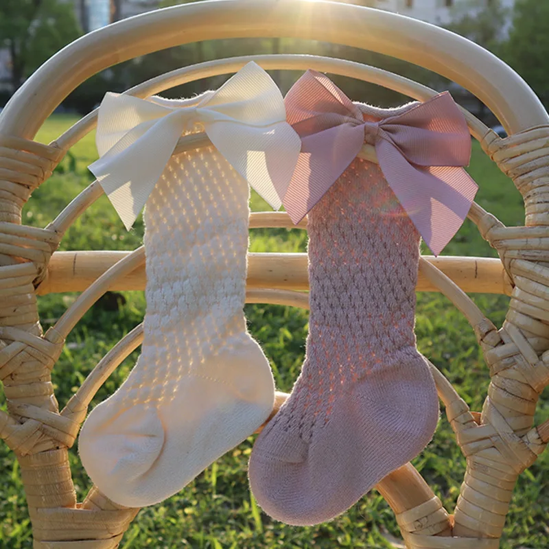 

Baby Girls Socks Newborn Kids Socks Toddlers Girls Big Bow Knee High Long Soft Cotton Baby Socks Children Socks