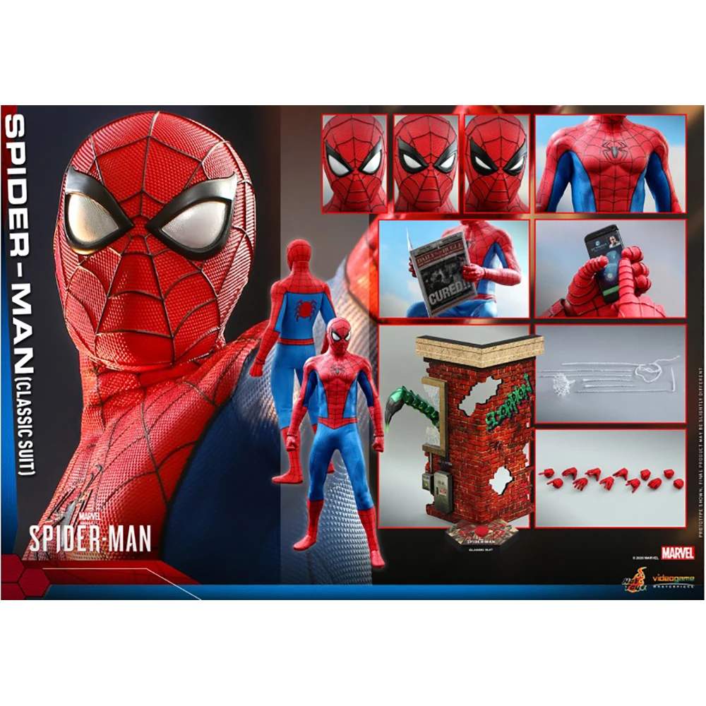 

Hottoys Original Vgm48 1/6 Marvel Classic Suit Spider-Man Peter Parker Ht Genuine Collection Model Anime Figure Action Toys