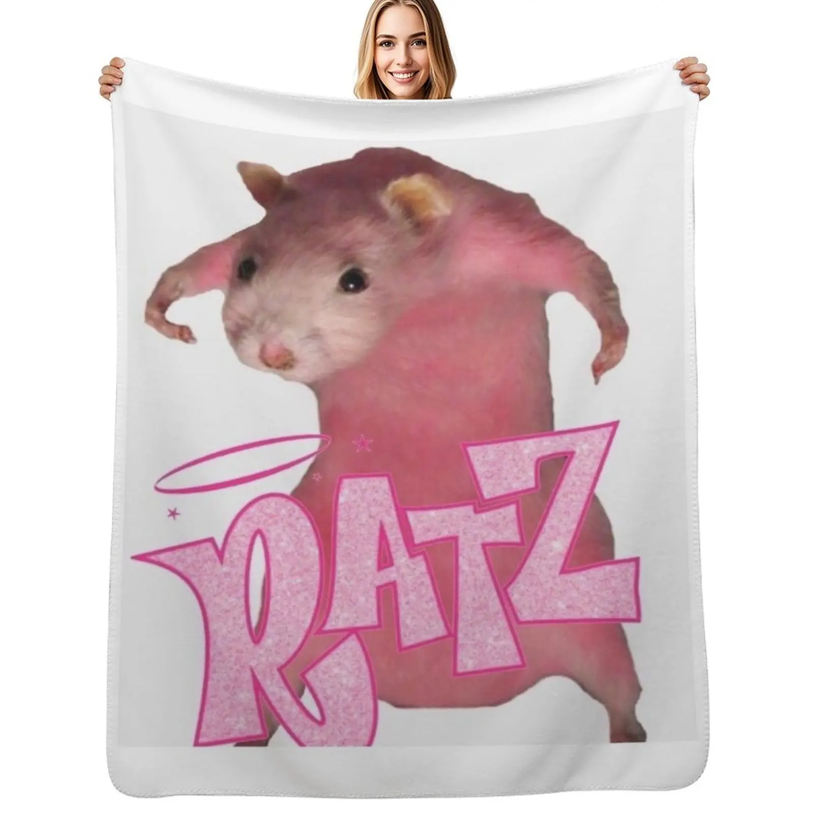 Фото Забавный плед RATZ для кемпинга, роскошный многофункциональный декоративный плед для кроватей, утолщенный, очень большой размер. №1
