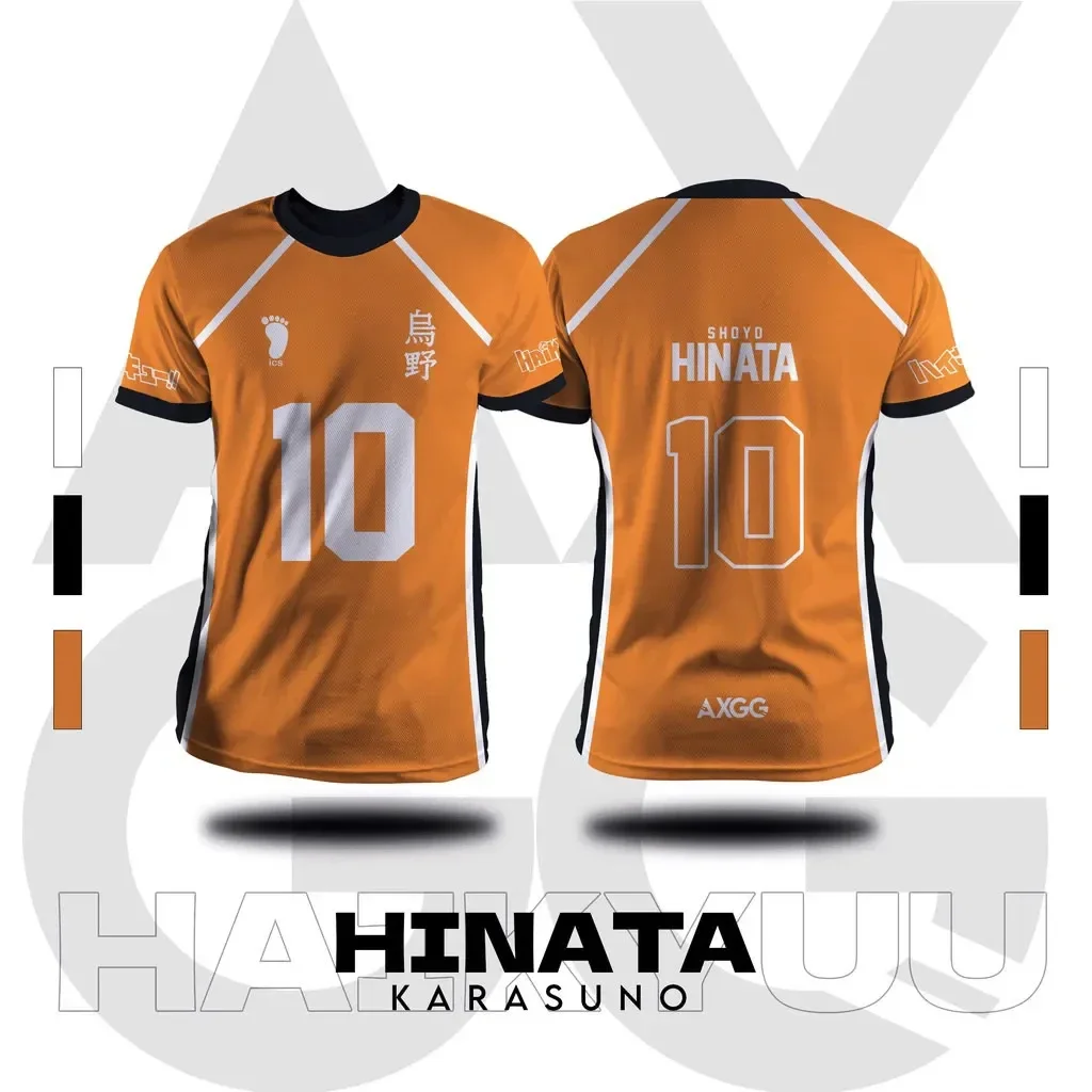 Новая детская летняя футболка с 3D принтом Haikyuu Karasuno Hinata аниме трикотаж для