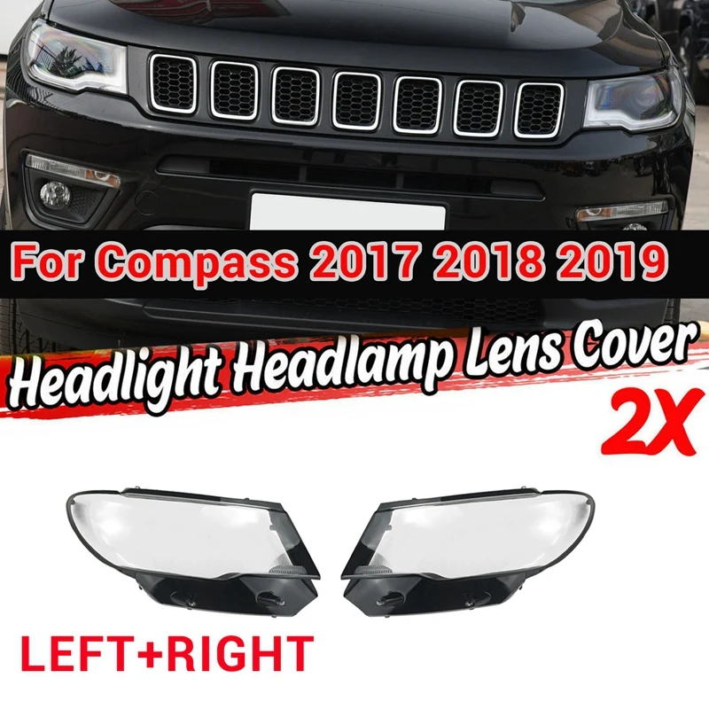 Yan Jeep pusula için 2017 2018 2019 araba far camı kapağı abajur şeffaf ön lamba muhafazası