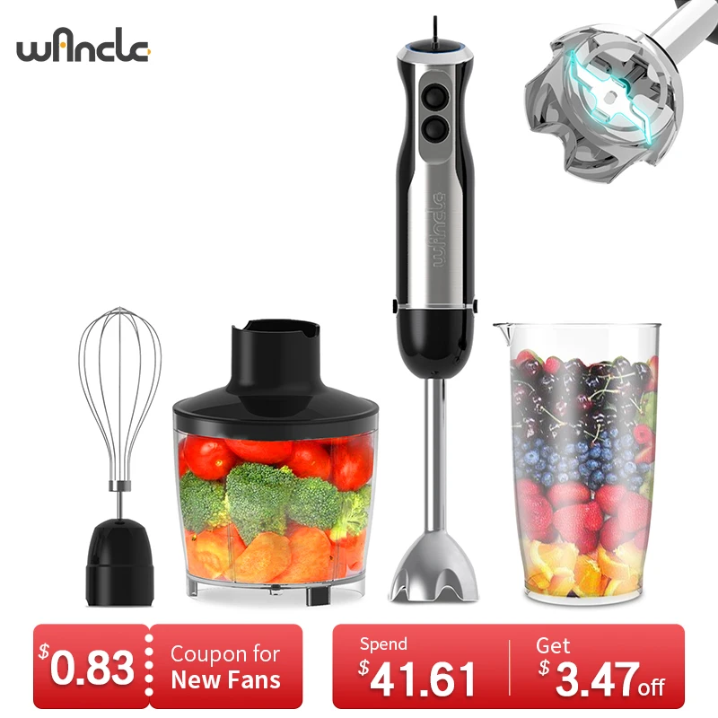 1000W Electric Handheld Mixer 4 in 1 Powerful Immersion Hand