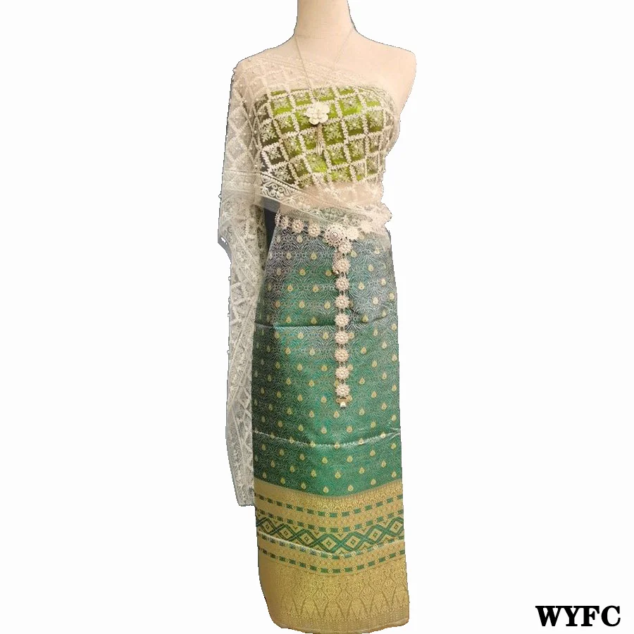 

Summer Chinese Dai People Ethnic Style Thai Dress Women Clothing Shawl Tube Top One Step Skirt Sexy And Cute Southeast Asia Set