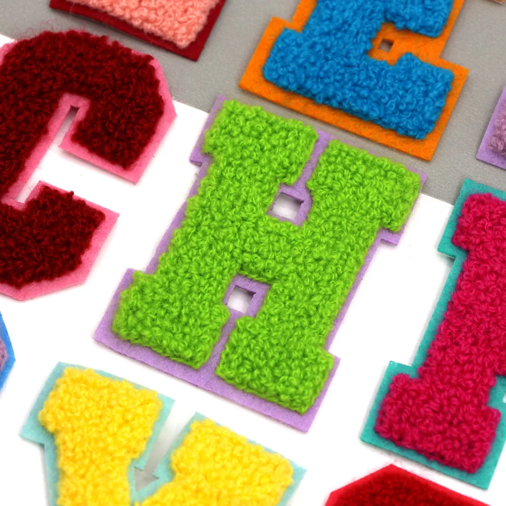 1 шт. нашивки с буквами синели смешанные цвета вышивка английским алфавитом для