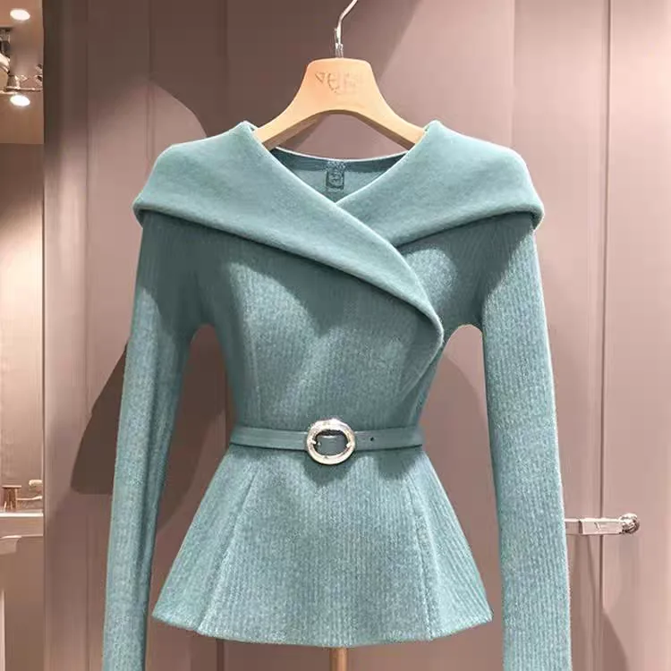 Осень-зима новый уникальный свитер в западном стиле женская верхняя одежда