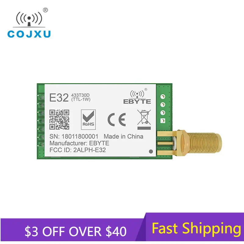 LoRa SX1278 SX1276 TXCO 433MHz 1W  Module E32-433T30D-V8.1 lora Transmitter UART 433t30d Long Range 8km Wireless rf Transceiver