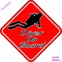 car sticker diver on board warning mark funny window bumper motorcycle laptop trunk decal reflective accessories kk1313cm