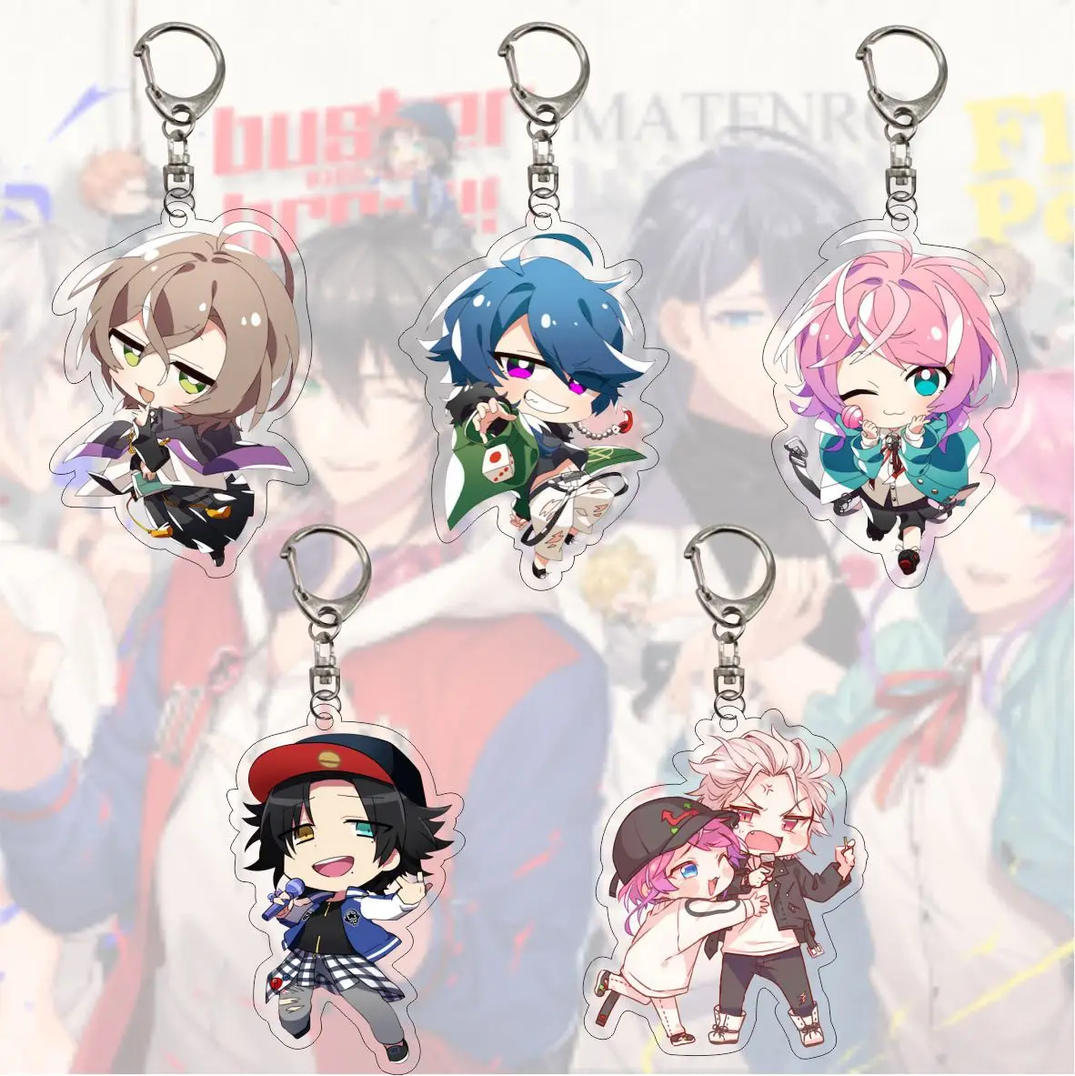 Hypnosis Microphone Rap Battle Keychain Cute Yumeno Gentaro Anime Figures Two Sided Acrylic Key Chain Bag Charm  Wholesale