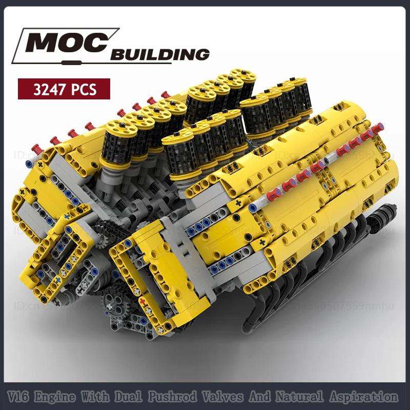 Конструктор MOC GBC модуль V16 двигатель с двойной штангой Valvesystem модель