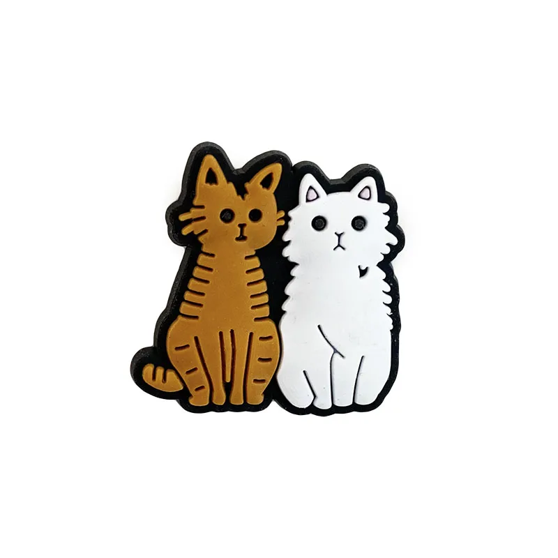 10pcs/set cat shoe charms cute cartoon pvc shoe accessories decorative croc charms buckle jibz gift for kids