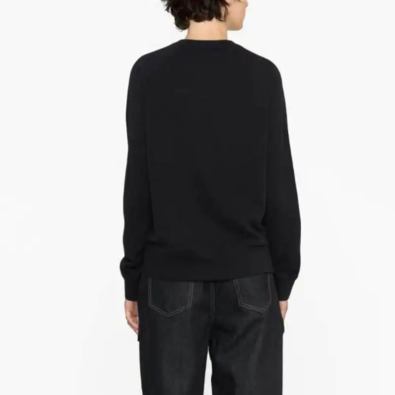 

2023 Autumn New Embroidered Letters Round Neck Sweatshirt Long Sleeve Black Hoodie