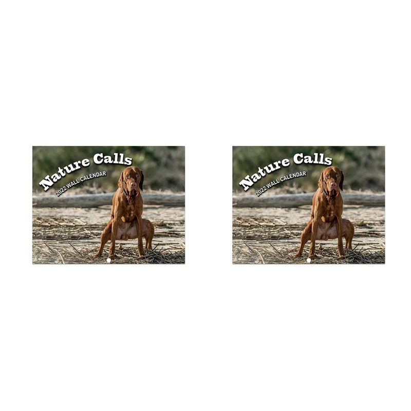 

2X 2022 Calendar - Pooping Dogs Wall Calendar, Funny Calendar Gifts,Perfect 2022 Calendar For White Elephant Gifts Funny