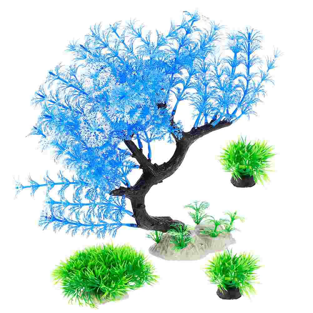 

Artificial Decoration Fish Tank Ornaments Accessories Decorations Aquarium Tree Plants Tall For