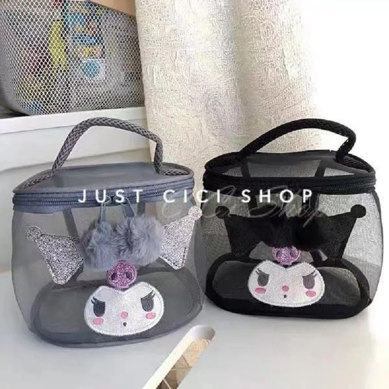 

Cartoon Cute Kuromi Kawaii Embroidered Bag Multifunction Cosmetic Bag High Capacity Cute Girl Portable Cartoon Storage Bag