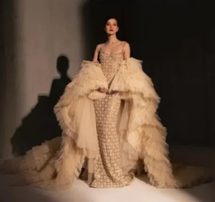 Иллюзионные оборки тюль с длинными рукавами вечерние женские свадебные плащи