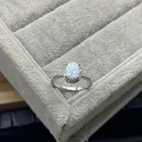 S925 Sterling Silver European and American Fashion Ladies Full Diamond Four-prong Ring Engagement Opal Ring
