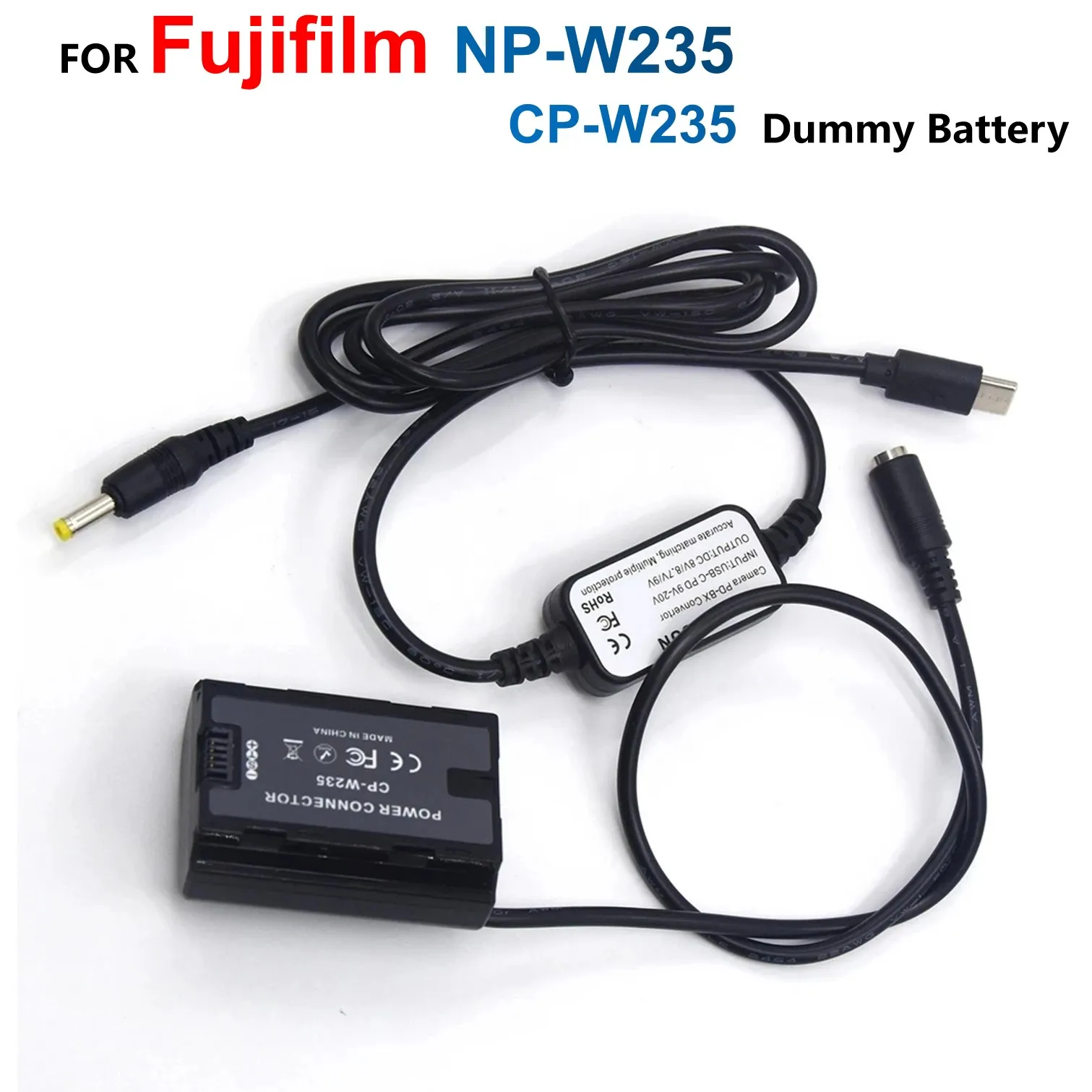 

CP-W235 DC Coupler NP-W235 Dummy Battery USB Type C USB-PD Converter To DC Cable For Fujifilm X-T4 XT4 Digital Cameras