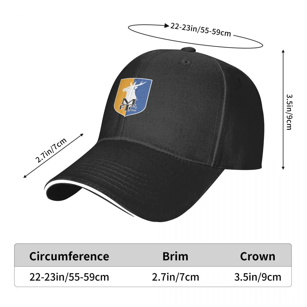 Бейсбольная кепка Best Club Merch Mansfield Town FC Design пляжная термокозырек женская и мужская