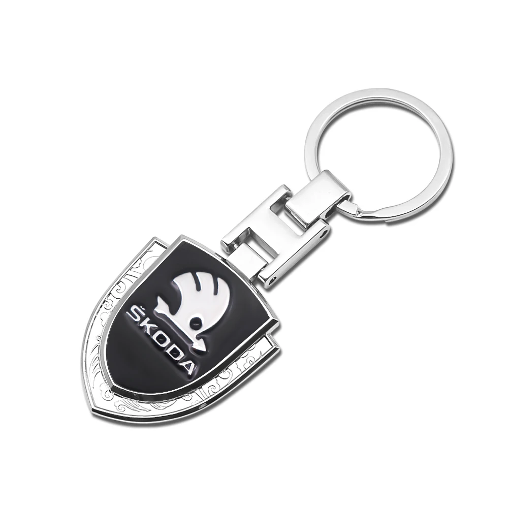 

Car Logo Keychain 3D Metal Shield Keyring Decoration Accessories Key Chain Gifts For Skoda Octavia Fabia Rapid Yeti Kodiaq Super