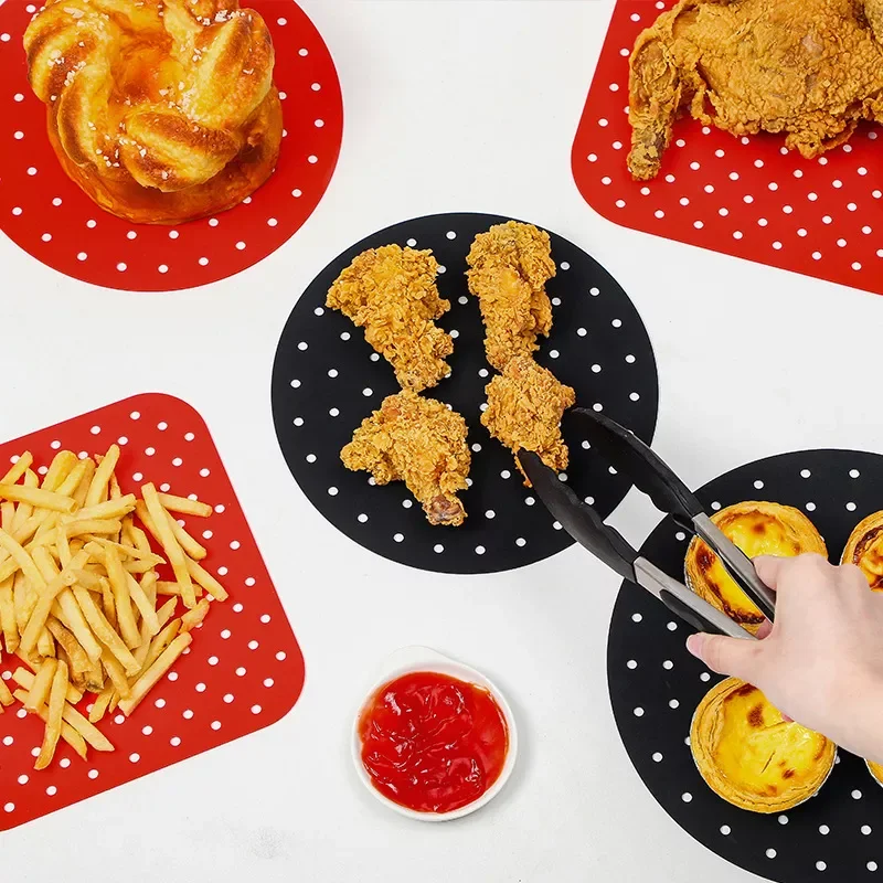 

2022New Fryer Liner Air Fryer Mat Food Grade Non-Stick Silicone Fryer Basket for 7.5~8-Inch Air Fryers Steamers Mat Kitchen Gadg