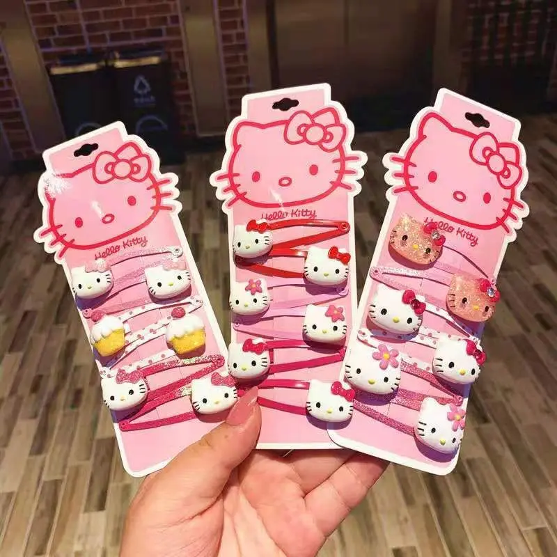 

Набор аксессуаров для волос Hello Kitty, Мультяшные заколки для девочек, рождественские подарки для детей, аниме украшения, заколки
