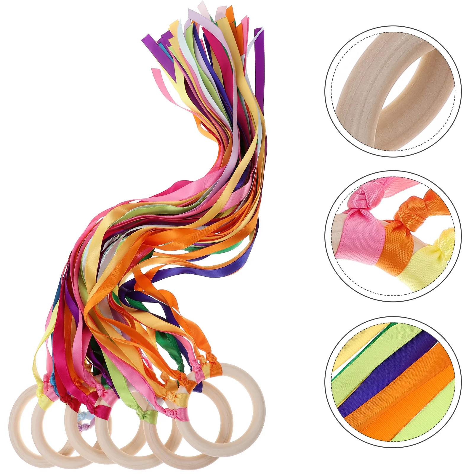 

Molar Ring Rainbow Ribbon Kids Rings Hand Kite Toys Children's Dancing Streamers