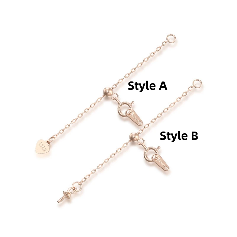 925 Silver 3/5/7cm Extension Tail Chain Adjustable Spring Clasps Connector For DIY Jewelry Making Findings Bracelet Necklac