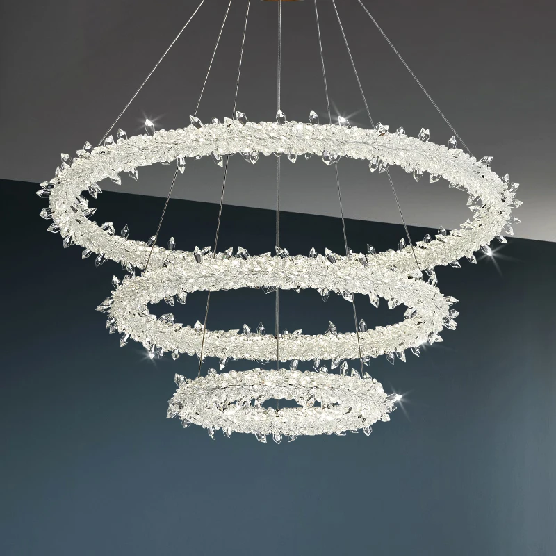 

Подвесная лампа в скандинавском стиле, круглая белая люстра с ледяными цветами, осветительный прибор для столовой, гостиной
