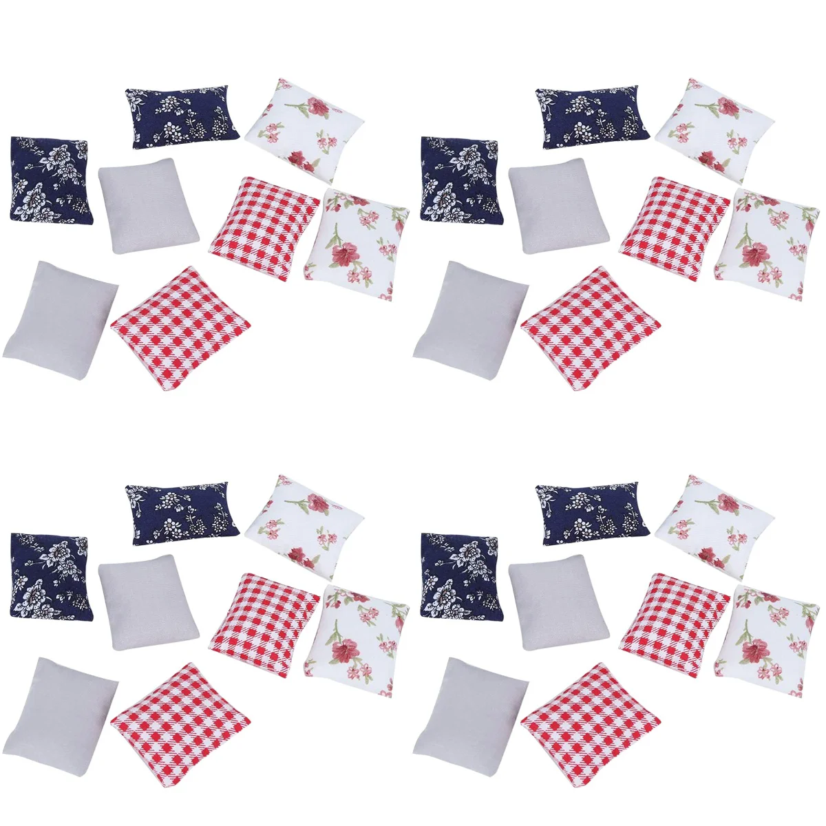 

Desktop Mini House Decor DIY Accessory Wear-resistant Decorative Fake Pillow Cloth Model Adorable Miniature Pillows