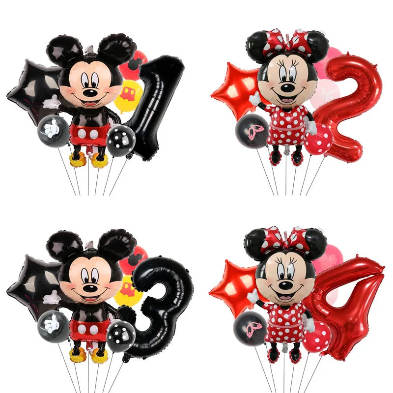 

115cm Mickey Minnie Mouse Latex Balloons Set Cartoon Foil Number Balloon Kids Birthday Party Baby Shower Decoration Supplie Gift