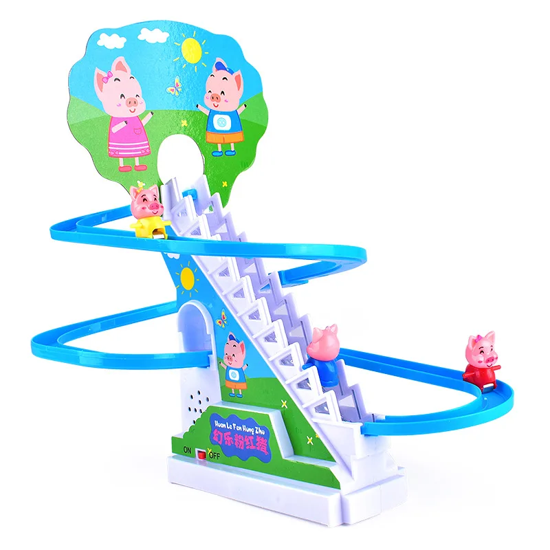 

Funny Penguin Climbing Stairs Music Toys for Children Parent-Child Puzzle Dinosaur Slide Interactive Toys Electric Railcar Toys