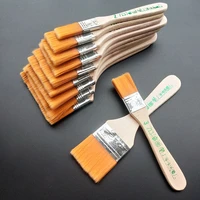 12pcsset flat nylon paint brush wooden handle watercolor brushes for hair acrylic oil painting school art supplies