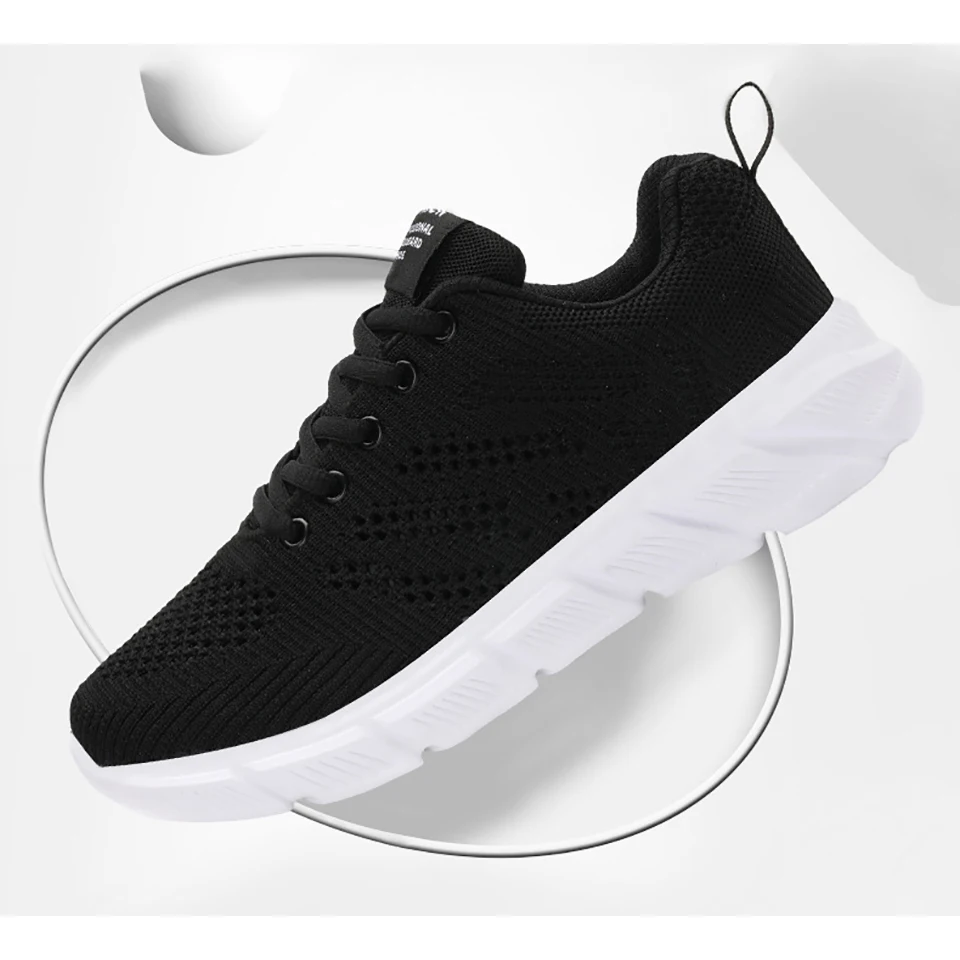 Loekeah Fashion Casual Shoes For Ladies Breathable Running Sneakers Lightweight Mesh Flats Footwear Lace-Up Women Shoes Tennis