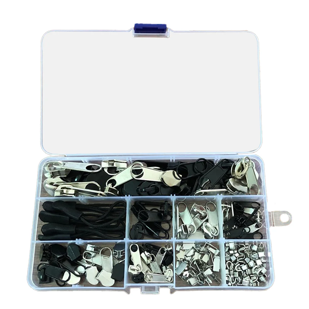 

1 set of Alloy Zipper Repair Kit Sewing Craft Zipper Heads with Rope Plier