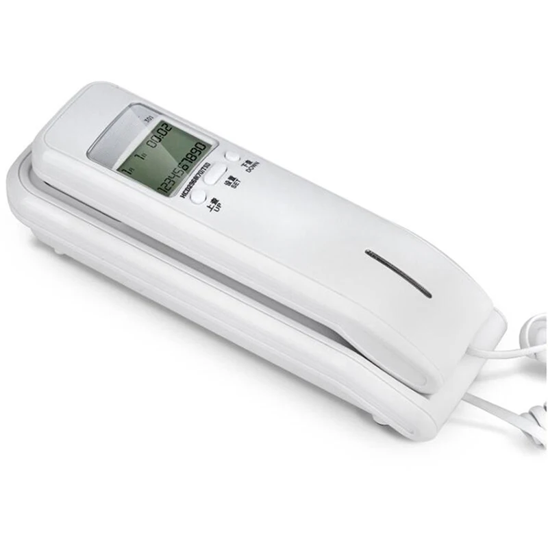 trimline corded phone with dual lcd display caller id dual systems adjustable ringtone volume desk wall telephone for home free global shipping