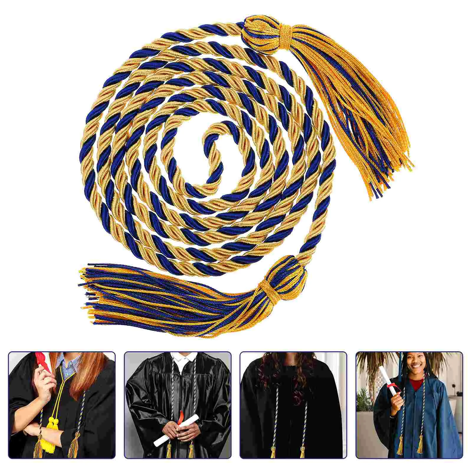 

Graduation Cords Honor Tassel Cord 2022 Grad Rope Gown Photo Costume Clothing Bachelor Cap Braided Supplies Party Decoration