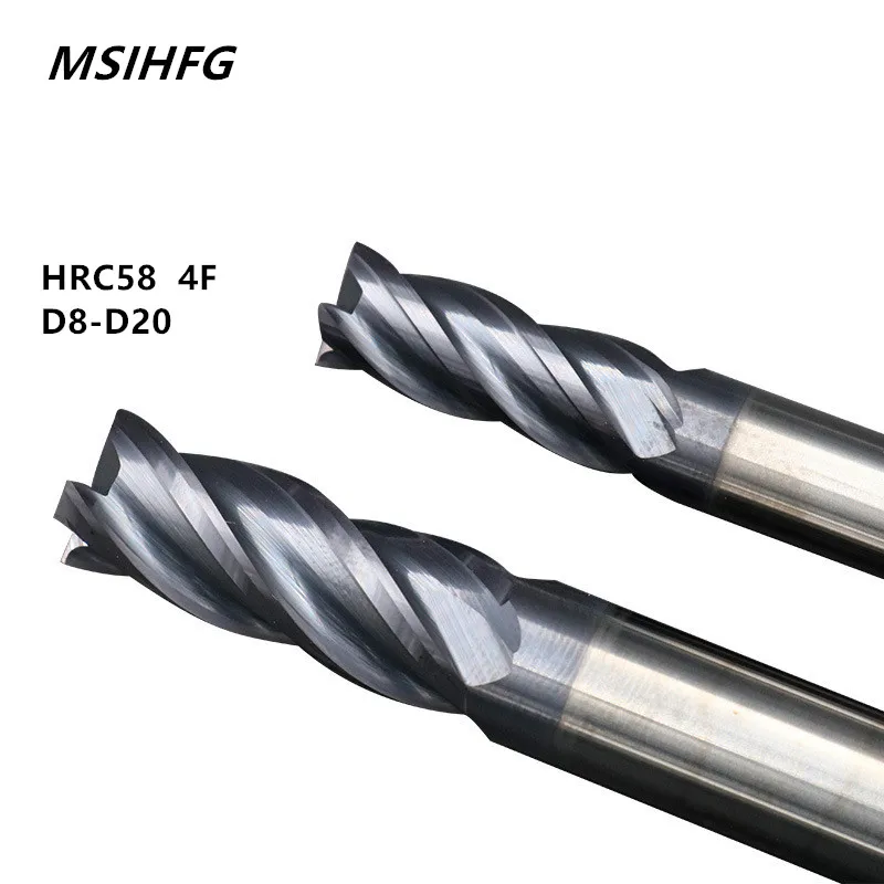 

Концевая фреза HRC58 с 4 зубьями, ЧПУ роутер из вольфрамовой стали, для обработки алюминия, дерева, меди