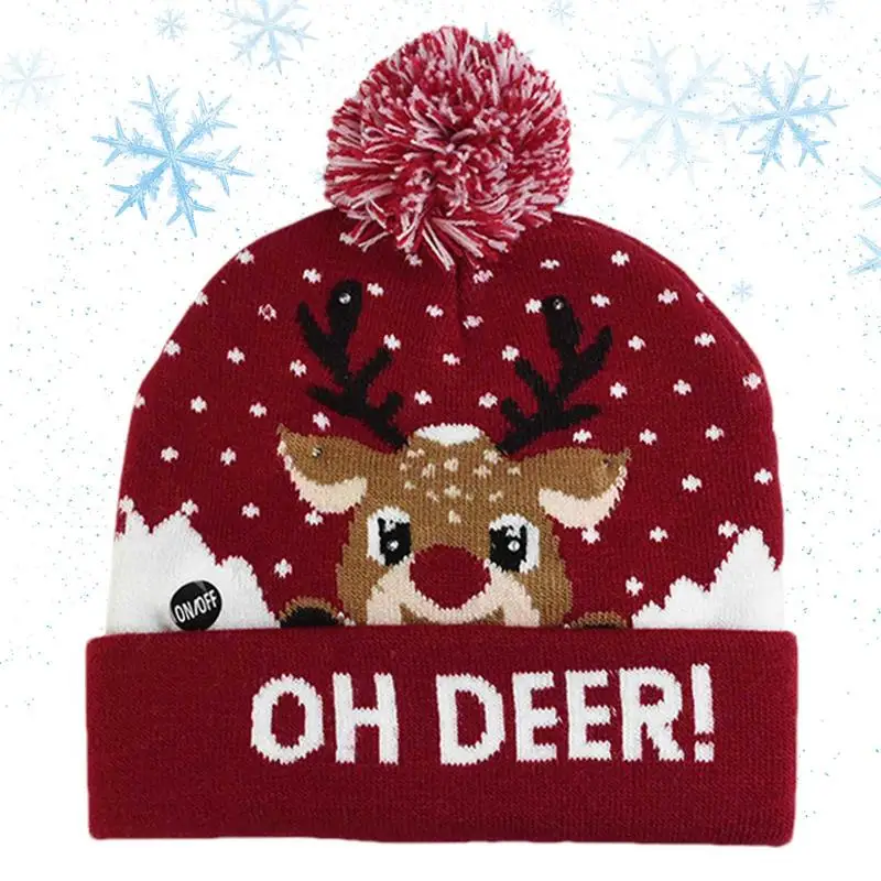 

Рождественская Шапка-бини со светодиодами, праздничная шапка с подсветкой, зимняя шапка с рождественским светом, декоративная шапка, шапка ...