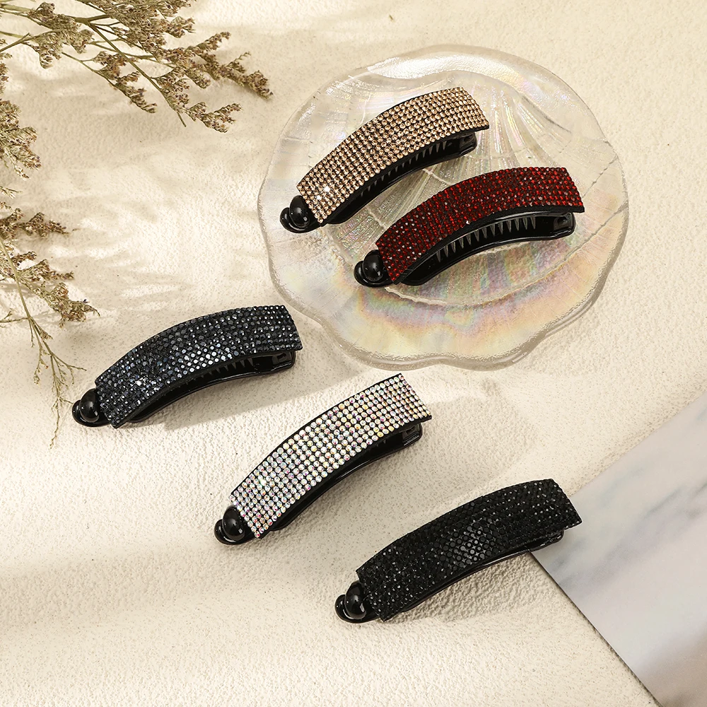 7 5 см Стразы заколки для волос когти женский хвостик банан модные аксессуары