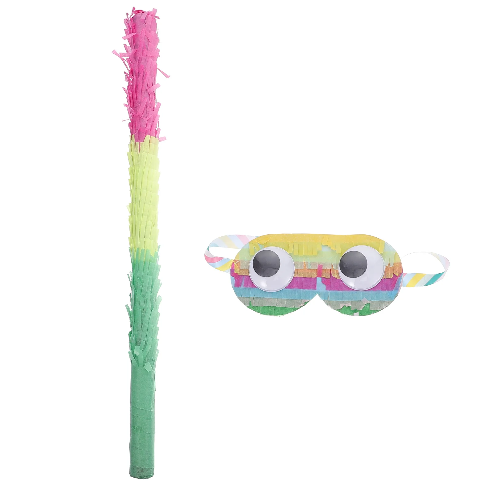 

2Pcs Pinata Party Favors Wooden Pinata Buster New Year' Eve Decor Pinata Stick with Blindfold Pinata Candy